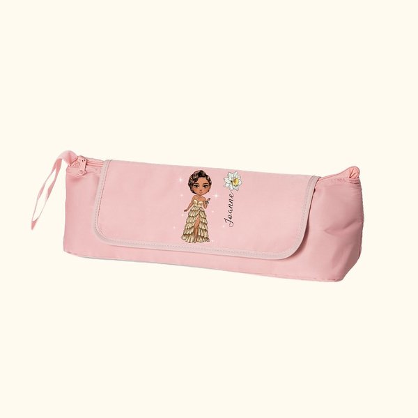 Personalized Prom Queen Birth Flower Portable Heating Rod Storage Bag with Name Birthday Travel Accessories Gift for Women