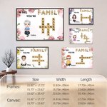 Personalizzato fiore di nascita cartone animato membri della famiglia nome Cruciverba Puzzle Canvas Poster incorniciato pittura senza cornice Home Decor Regalo di compleanno per la famiglia