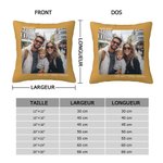 Taie d'Oreiller Personnalisée avec 1 à 3 Photos et Textes Cadeau Anniversaire Pendaison de Crémaillère pour Couples Familles