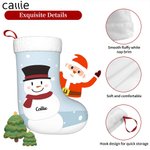 Personalized Christmas Snowman Stocking Winter Snowflake Hanging Ornament Fireplace Tree Decoration Christmas Gift for Family Kids