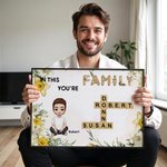 Personalizzato fiore di nascita cartone animato membri della famiglia nome Cruciverba Puzzle Canvas Poster incorniciato pittura senza cornice Home Decor Regalo di compleanno per la famiglia