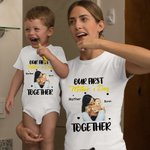 Personalized Our First Mother's Day Together 100% Cotton Baby Bodysuit T-shirt Matching Outfit with Photo and Names Mother's Day Gift for New Mom Baby