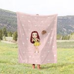 Personalized Prom Queen Birth Flower Design Soft Throw Blanket with Name  Home Decor Birthday Gift for Girls Women