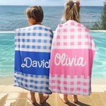 Toalla de playa personalizada de microfibra y secado rápido con nombre regalo de cumpleaños para niños