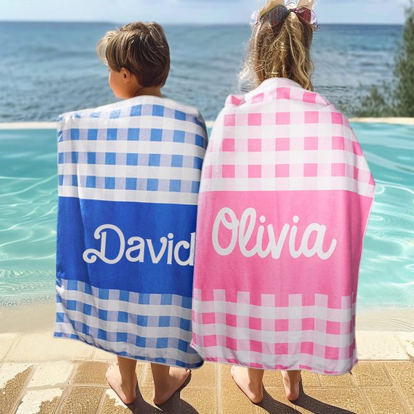 Toalla de playa personalizada de microfibra y secado rápido con nombre regalo de cumpleaños para niños