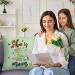 Personalizada Corazón Nacimiento Flor Mariposa Funda Almohada con Apodo Decoración del Hogar Día de la Madre Cumpleaños Regalo para Mamá Abuela