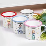 Taza esmaltada personalizada de 355 ml con personaje signos del zodiaco y nombre regalo de cumpleaños accesorios para acampamento para niños y familia