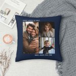 Taie d'Oreiller Personnalisée avec 1 à 3 Photos et Textes Cadeau Anniversaire Pendaison de Crémaillère pour Couples Familles