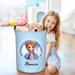 Personalisierte niedlichen Cartoon Prinzessin Schloss Spielzeug Lagerung Wäschekorb mit Namen wasserdicht Kinderzimmer Dekoration Kindertag Housewarming Geschenk für Kinder