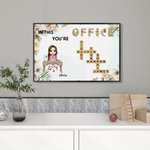 Personalizada Nacimiento Flor Cartoon Nombre del personaje Crucigrama Lienzo Póster Enmarcado Pintura sin marco Decoración de la oficina Regalo de cumpleaños para el trabajador de oficina