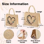 Personalisierte Liebe Herz 1-6 Geburtsblumen wiederverwendbare Jute Tragetasche mit Spitznamen Tote Bag Geburtstag Muttertag Geschenk für Damen
