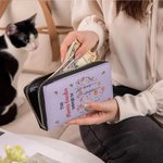 Portefeuille personnalisé en cuir PU avec 1-12 noms Anniversaire Fête des mères Cadeau pour Maman Grand-mère