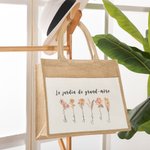 Sac Fourre-Tout Personnalisé avec Fleur de Naissance Cadeau Anniversaire Fête des Mères pour Mère Grand-mère