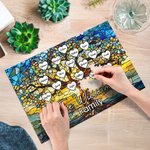 Personalized Glass Art Family Life Tree Wooden Puzzle with 2-20 Heart Names Home Decor Birthday Mother's Day Gift for Mom Grandma