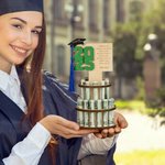Personalized Wooden Layered Cake Money Holder with Text Graduation Cap and Tassel Graduation Gift for Graduates