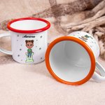Taza esmaltada personalizada de 355 ml con personaje signos del zodiaco y nombre regalo de cumpleaños accesorios para acampamento para niños y familia