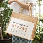 Sac Fourre-Tout Personnalisé avec Fleur de Naissance Cadeau Anniversaire Fête des Mères pour Mère Grand-mère