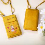 Bolso de cuero PU personalizado cruzado con compartimentos para teléfono y chica con lápiz labial y nombre regalo de cumpleaños o para mujeres