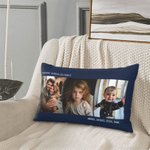 Taie d'Oreiller Personnalisée avec 1 à 3 Photos et Textes Cadeau Anniversaire Pendaison de Crémaillère pour Couples Familles