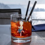 Vaso personalizado de 295 ml para whisky con personaje de dibujos animados signo zodiacal y nombre regalo de cumpleaños para amantes del vino