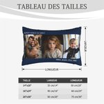 Taie d'Oreiller Personnalisée avec 1 à 3 Photos et Textes Cadeau Anniversaire Pendaison de Crémaillère pour Couples Familles