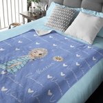 Personalized Prom Queen Birth Flower Design Soft Throw Blanket with Name  Home Decor Birthday Gift for Girls Women