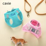 Harnais pour chien en maille respirante, réglable, avec nom brodé et personnalisé pour chiot