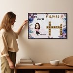 Personalizzato fiore di nascita cartone animato membri della famiglia nome Cruciverba Puzzle Canvas Poster incorniciato pittura senza cornice Home Decor Regalo di compleanno per la famiglia