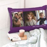 Taie d'Oreiller Personnalisée avec 1 à 3 Photos et Textes Cadeau Anniversaire Pendaison de Crémaillère pour Couples Familles