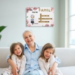 Personalizzato fiore di nascita cartone animato membri della famiglia nome Cruciverba Puzzle Canvas Poster incorniciato pittura senza cornice Home Decor Regalo di compleanno per la famiglia