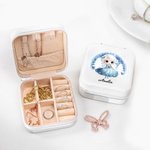 Personalized Snow Castle Cartoon Princess Leather Jewelry Box with Name Travel Essentials Birthday Anniversary Gift for Girls Women
