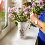 Personalisierte Happy Mother's Day Cute Animal Keramik Blumenvase mit Namen und Jahr Home Decor Muttertag Geschenk für Mama Oma