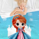 Castillo de princesas de dibujos animados personalizado Manta suave con nombre Decoración del hogar Regalo de cumpleaños para niñas