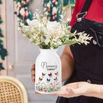 Personalizada Flor de Nacimiento Jardín de Mariposas Florero de Cerámica con Apodo y 1-8 Nombres Cumpleaños Día de la Madre Regalo para Mamá Abuela Familia