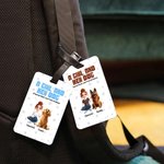Personalisierte Ein Mädchen und ihre Hunde haben ungebrochene Bindung 3D Cartoon Stil Gepäckanhänger mit 1-5 Hundenamen Reisezubehör Geburtstagsgeschenk für Hundebesitzer