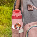 Personalisierte Cartoon Prinzessin Schloss 12 oz Kinder isolierte Wasserflasche mit Griff und Silikonstroh Geburtstag Geschenk für Mädchen