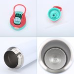 Personalisierte Cartoon Prinzessin Schloss 12 oz Kinder isolierte Wasserflasche mit Griff und Silikonstroh Geburtstag Geschenk für Mädchen