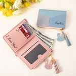 Personalisierte niedlichen Kaninchen Tricolor Patchwork tragbare Name PU Leder Brieftasche mit Reißverschluss und Karteninhaber Geburtstag Geschenk für Frauen Mädchen