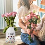Personalizada Flor de Nacimiento Jardín de Mariposas Florero de Cerámica con Apodo y 1-8 Nombres Cumpleaños Día de la Madre Regalo para Mamá Abuela Familia