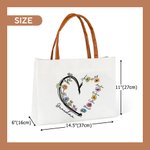 Bolsa de lona personalizada con los nombres de 1 a 6 niños y asa de piel Regalo de cumpleaños para el Día de la Madre para la abuela y la mamá