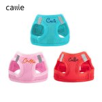 Harnais pour chien en maille respirante, réglable, avec nom brodé et personnalisé pour chiot