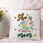 Personalizada Corazón Nacimiento Flor Mariposa Funda Almohada con Apodo Decoración del Hogar Día de la Madre Cumpleaños Regalo para Mamá Abuela