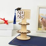 Personalized Wooden Layered Cake Money Holder with Text Graduation Cap and Tassel Graduation Gift for Graduates