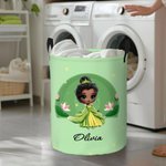Personalisierte niedlichen Cartoon Prinzessin Schloss Spielzeug Lagerung Wäschekorb mit Namen wasserdicht Kinderzimmer Dekoration Kindertag Housewarming Geschenk für Kinder