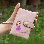Personalized  Prom Queen Birth Flower  Leather Name Wallet with Card Holder and Wristlet Strap Wristlet Birthday Graduation Gift for Women Girls