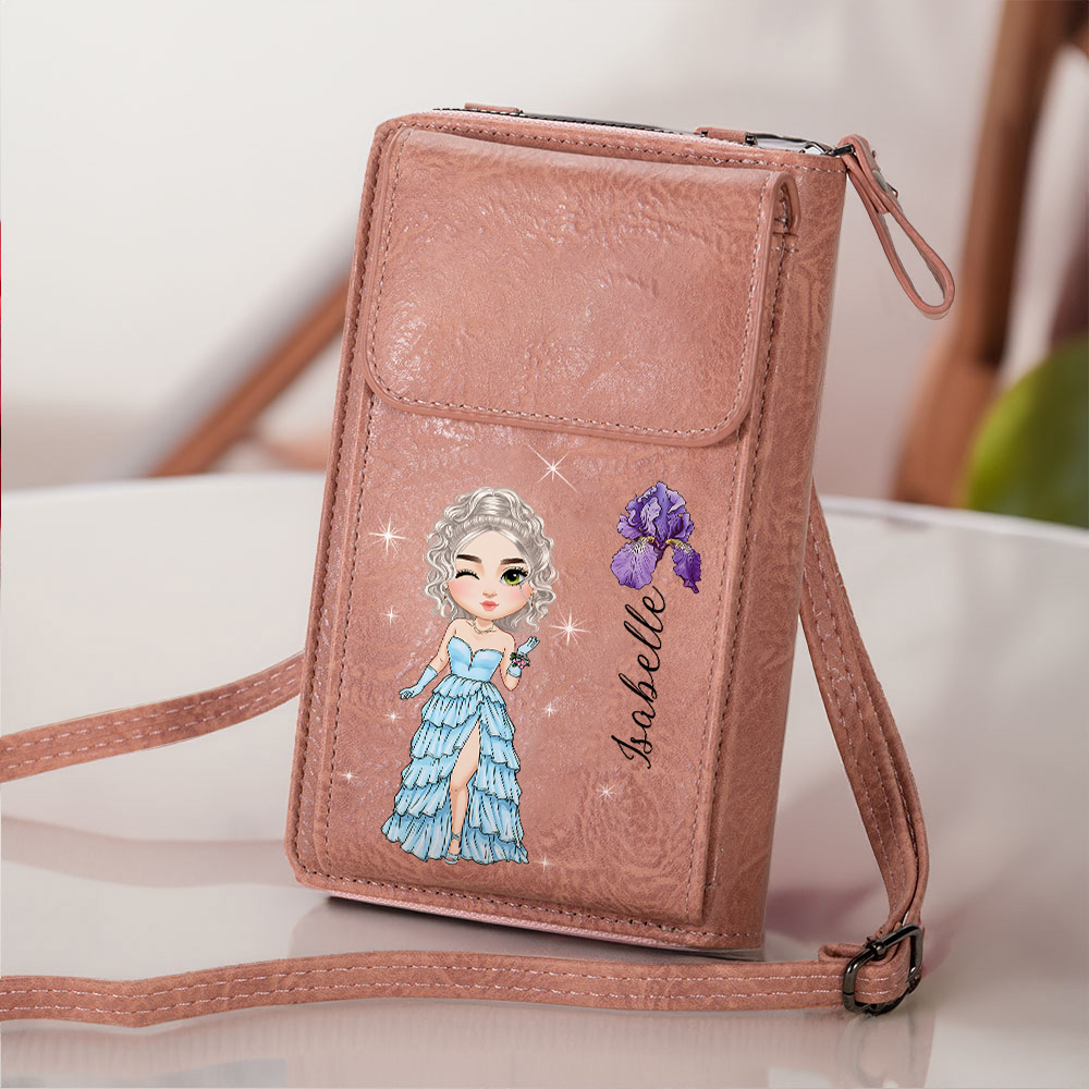 Sac à main personnalisé pour téléphone portable avec nom Graduation Party Birthday Mother's Day Gift for Women