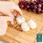 Henkilökohtainen Sydän Gesture Nimi Päivämäärä Bambu leikkuulauta Juice Groove Housewarming Äitienpäivälahja äidille