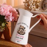 Personalisierte Happy Mother's Day Cute Animal Keramik Blumenvase mit Namen und Jahr Home Decor Muttertag Geschenk für Mama Oma