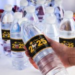 Personalized Graduation Cap Class of 2025 Photo Glitter Water Bottle Label Sticker with Name and School Graduation Party Decor Gift for Graduates