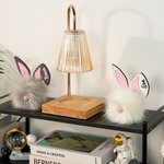 Personalized Cute Pom Pom Gnome Bunny with Wooden Ear and Name Easter Party Home Decor Birthday Gift for Kids Family